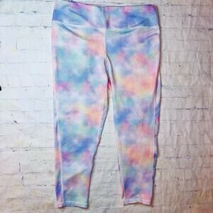 NWOT Women’s Large Pro Player Rainbow Polka Dot Capris Cropped Yoga Leggings